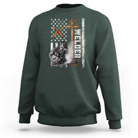 American Welder Sweatshirt Welding USA Flag Christian Cross