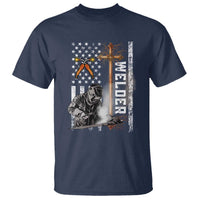 American Welder T Shirt Welding USA Flag Christian Cross