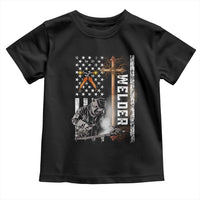 American Welder Toddler T Shirt Welding USA Flag Christian Cross
