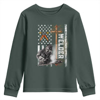 American Welder Youth Sweatshirt Welding USA Flag Christian Cross