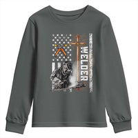 American Welder Youth Sweatshirt Welding USA Flag Christian Cross