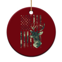 Deer Hunting Camouflage Ceramic Ornament Camo US Flag - Wonder Print Shop