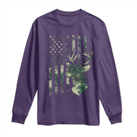 Deer Hunting Camouflage Long Sleeve Shirt Camo US Flag