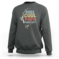 Fishing Dad Sweatshirt Reel Cool Papa Retro Vintage