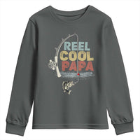 Fishing Dad Youth Sweatshirt Reel Cool Papa Retro Vintage
