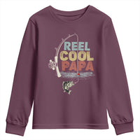 Fishing Dad Youth Sweatshirt Reel Cool Papa Retro Vintage