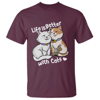 Cat Lover T Shirt Life Is Better With Cats Cute