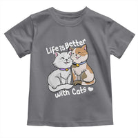 Cat Lover Toddler T Shirt Life Is Better With Cats Cute