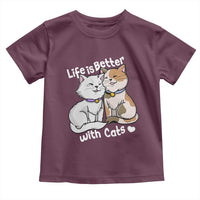 Cat Lover Toddler T Shirt Life Is Better With Cats Cute