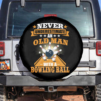 Funny Bowling Spare Tire Cover Never Underestimate Old Man Bowling Ball Mens Bowler