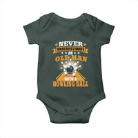 Funny Bowling Baby Onesie Never Underestimate Old Man Bowling Ball Mens Bowler