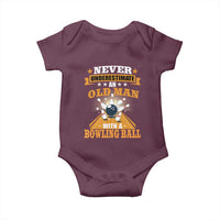 Funny Bowling Baby Onesie Never Underestimate Old Man Bowling Ball Mens Bowler