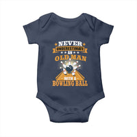 Funny Bowling Baby Onesie Never Underestimate Old Man Bowling Ball Mens Bowler