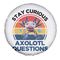 Funny Axolotl Pun Spare Tire Cover I Stay Curious Axolotl Question Retro