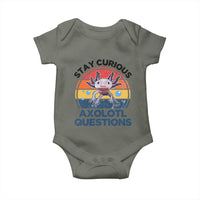 Funny Axolotl Pun Baby Onesie I Stay Curious Axolotl Question Retro
