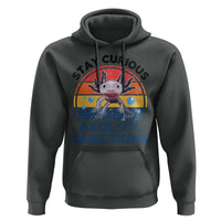 Funny Axolotl Pun Hoodie I Stay Curious Axolotl Question Retro