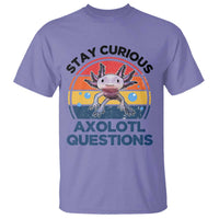 Funny Axolotl Pun T Shirt I Stay Curious Axolotl Question Retro