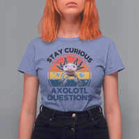Funny Axolotl Pun T Shirt For Women I Stay Curious Axolotl Question Retro