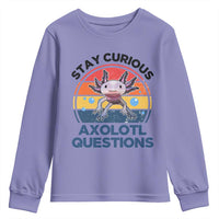 Funny Axolotl Pun Youth Sweatshirt I Stay Curious Axolotl Question Retro