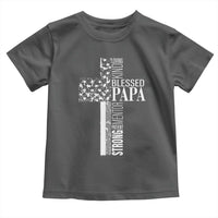 Blessed Papa Christian Cross Toddler T Shirt Faithful Dad Religious American Flag