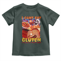 Funny Gluten Intolerance Toddler T Shirt I Can't Eat Gluten It Makes My Tummy Hurt Skeleton Meme