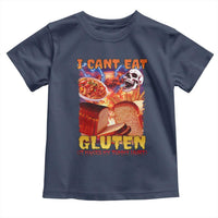 Funny Gluten Intolerance Toddler T Shirt I Can't Eat Gluten It Makes My Tummy Hurt Skeleton Meme