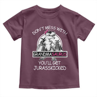 Funny Grandma Dinosaur Toddler T Shirt Dont Mess With Grandmasaurus Youll Get Jurasskicked
