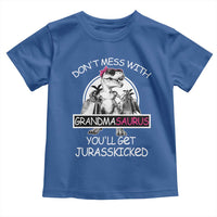 Funny Grandma Dinosaur Toddler T Shirt Dont Mess With Grandmasaurus Youll Get Jurasskicked