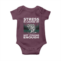 Funny Fishing Baby Onesie Stress Is Caused By Not Fishing Enough Bass Fly Lovers Fisherman