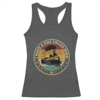 Funny I Have A One Track Mind Racerback Tank Top Train Railroad Retro Engine Model