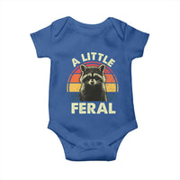 Funny Raccoon Baby Onesie A Little Feral Trash Panda Meme Retro