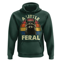 Funny Raccoon Hoodie A Little Feral Trash Panda Meme Retro