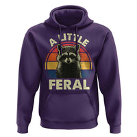 Funny Raccoon Hoodie A Little Feral Trash Panda Meme Retro