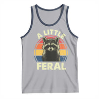 Funny Raccoon Tank Top A Little Feral Trash Panda Meme Retro
