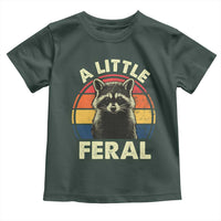 Funny Raccoon Toddler T Shirt A Little Feral Trash Panda Meme Retro