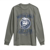 Motor Boat Captain Long Sleeve Shirt Funny Pontoon Boating Motor Boatin Lake Life