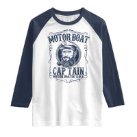 Motor Boat Captain Raglan Shirt Funny Pontoon Boating Motor Boatin Lake Life