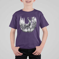 Deer Hunting T Shirt For Kid Deer Forest Nature Lover Stag Hunter