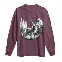 Deer Hunting Long Sleeve Shirt Deer Forest Nature Lover Stag Hunter