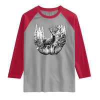 Deer Hunting Raglan Shirt Deer Forest Nature Lover Stag Hunter