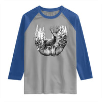 Deer Hunting Raglan Shirt Deer Forest Nature Lover Stag Hunter