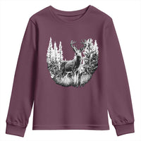 Deer Hunting Youth Sweatshirt Deer Forest Nature Lover Stag Hunter