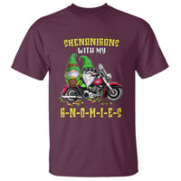 Funny St. Patricks Day Gnome T Shirt Shenanigans With My Gnomies Motorbike Rider - Wonder Print Shop