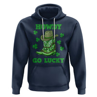 Funny St. Patricks Cowboy Hoodie Howdy Go Lucky Boots Retro Irish Western - Wonder Print Shop