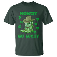 Funny St. Patricks Cowboy T Shirt Howdy Go Lucky Boots Retro Irish Western - Wonder Print Shop