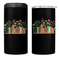 Subtle FDT 8647 4 in 1 Can Cooler Tumbler Foxtrots Deltas Tangos Book Lovers Flower