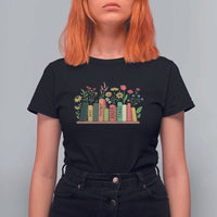 Subtle FDT 8647 T Shirt For Women Foxtrots Deltas Tangos Book Lovers Flower