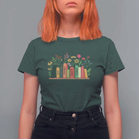 Subtle FDT 8647 T Shirt For Women Foxtrots Deltas Tangos Book Lovers Flower