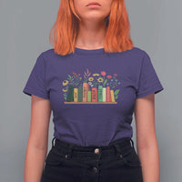Subtle FDT 8647 T Shirt For Women Foxtrots Deltas Tangos Book Lovers Flower