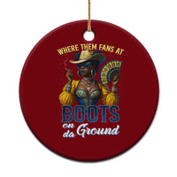 Melanin Cowgirls Linedance Ceramic Ornament Where Them Fans At Boots On Da Ground - Wonder Print Shop